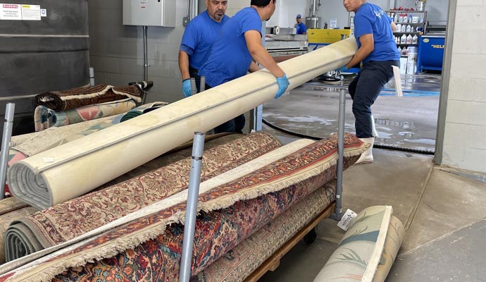 rug inspection and pickup process