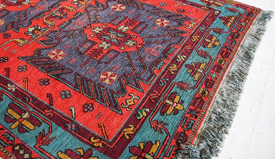 turkish rugs fragment of multicolored on white floor